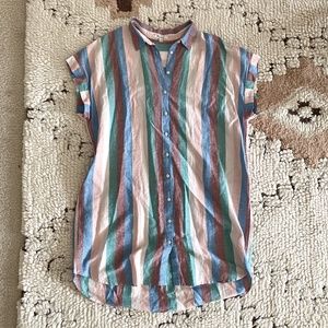 MADEWELL Central Shirtdress in Flagstaff Stripe, XL